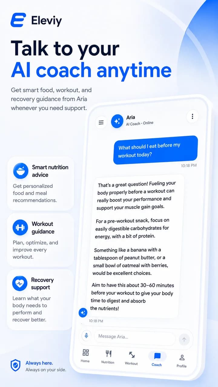 Eleviy AI coach chat screen